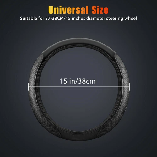 PU Leather Car Steering Wheel Cover Good Grip Auto Car Accessories 15"/37-38CM - Bild 17 von 22