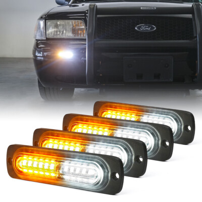 12 LEDs Strobe Emergency Lights Surface Mount Flashing Lights For Truck Pickup