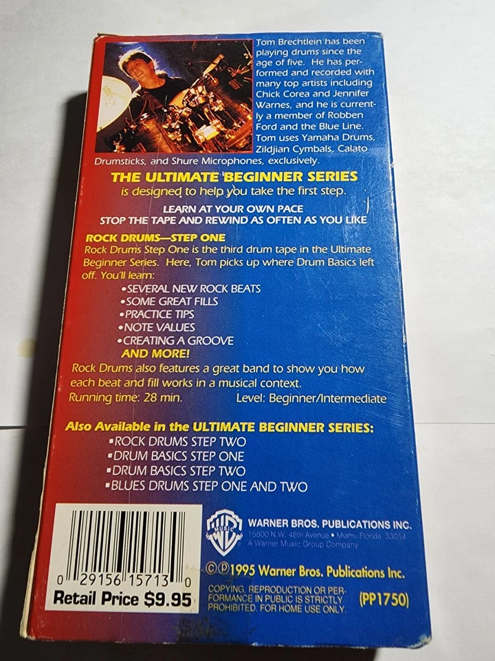 Rock Drums Step One: The Ultimate Beginner Series (VHS, 1995) VG+ B6 - Image 2 of 2