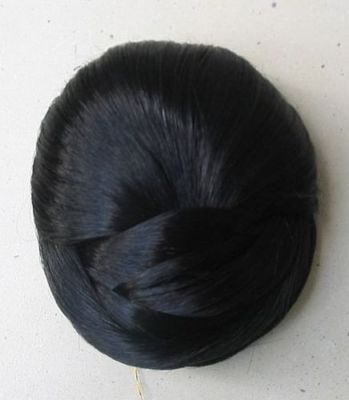 TOP Haarteil - eleganter DUTT - geschlungener Haarknoten - mattschwarz QUEEN BEE