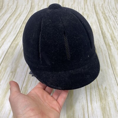 Capirole Flip Fold Black Velveteen Equestrian Horse Riding Helmet Equestrian Horse Riding Helmet Small Capriole Black Velvet  main image 4