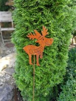 Edelrost Gartenstecker Elch Mit Schal Weihnachtsdeko Hirsch Deko Winter Metall