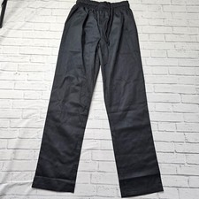 Nisbets Essentials Unisex Chef Trousers XS Black Polycotton Elastic Waist Work