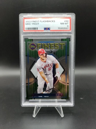 2022 Topps Finest Flashbacks - #42 Mike Trout PSA 8