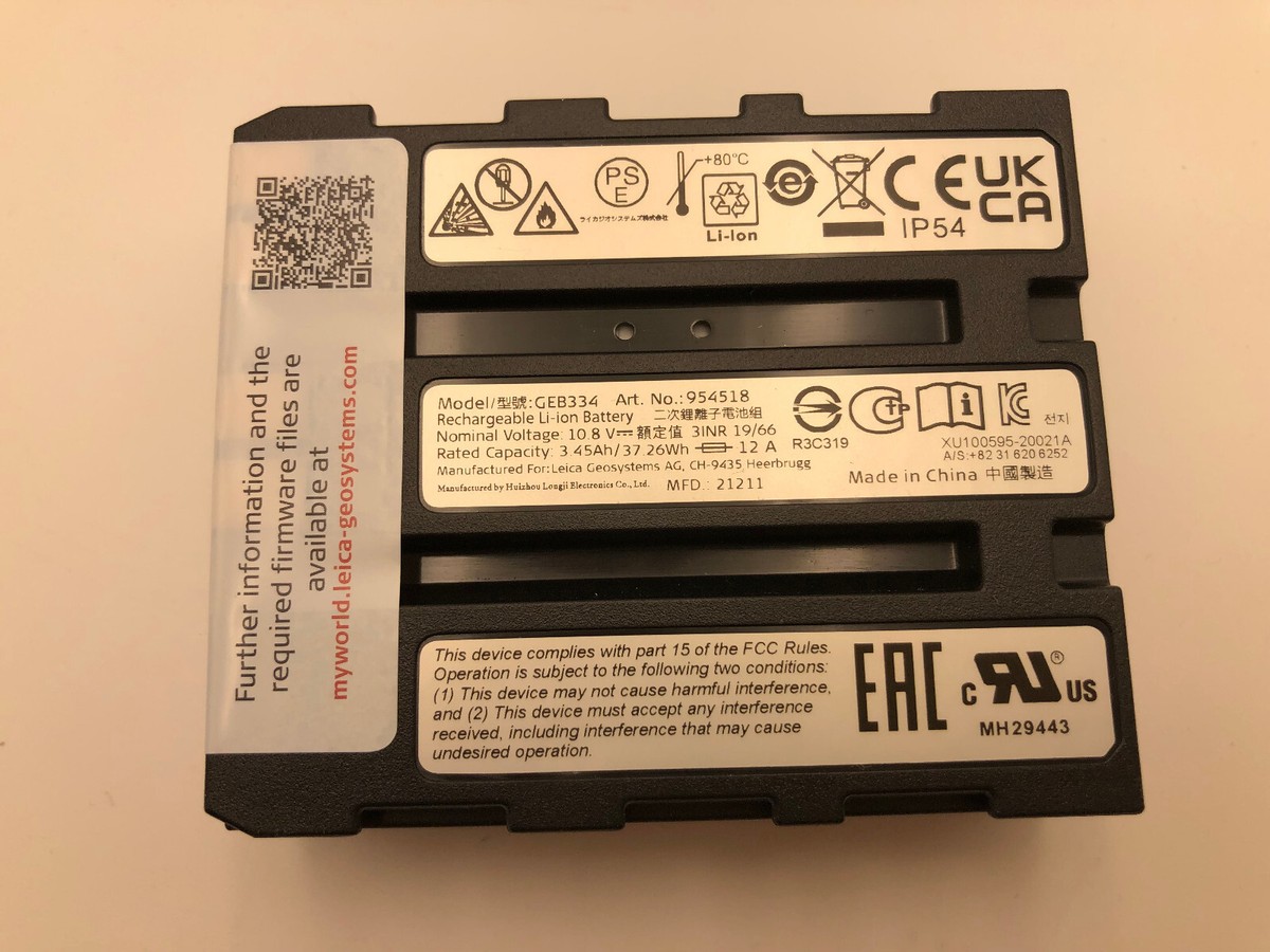 NEW, LEICA GEB334 BATTERY TOTAL STATIONS & GPS TS03 TS07 TS10 CS20