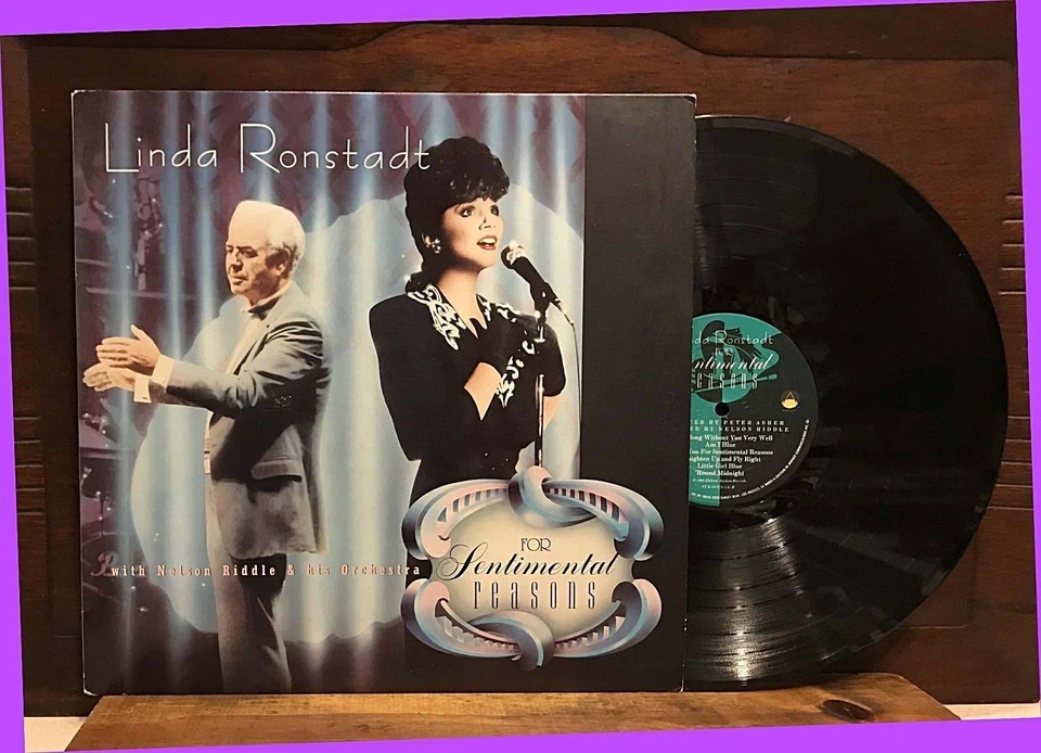 1986 LINDA RONSTADT For Sentimental Reason  Asylum 9 Contemperary LP 黑膠唱片 - Image 3 of 3