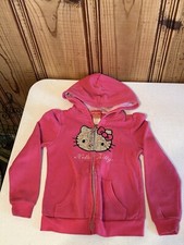 Hello Kitty girls Sweatshirt hooded jacket Hello Kitty Applique front preowned