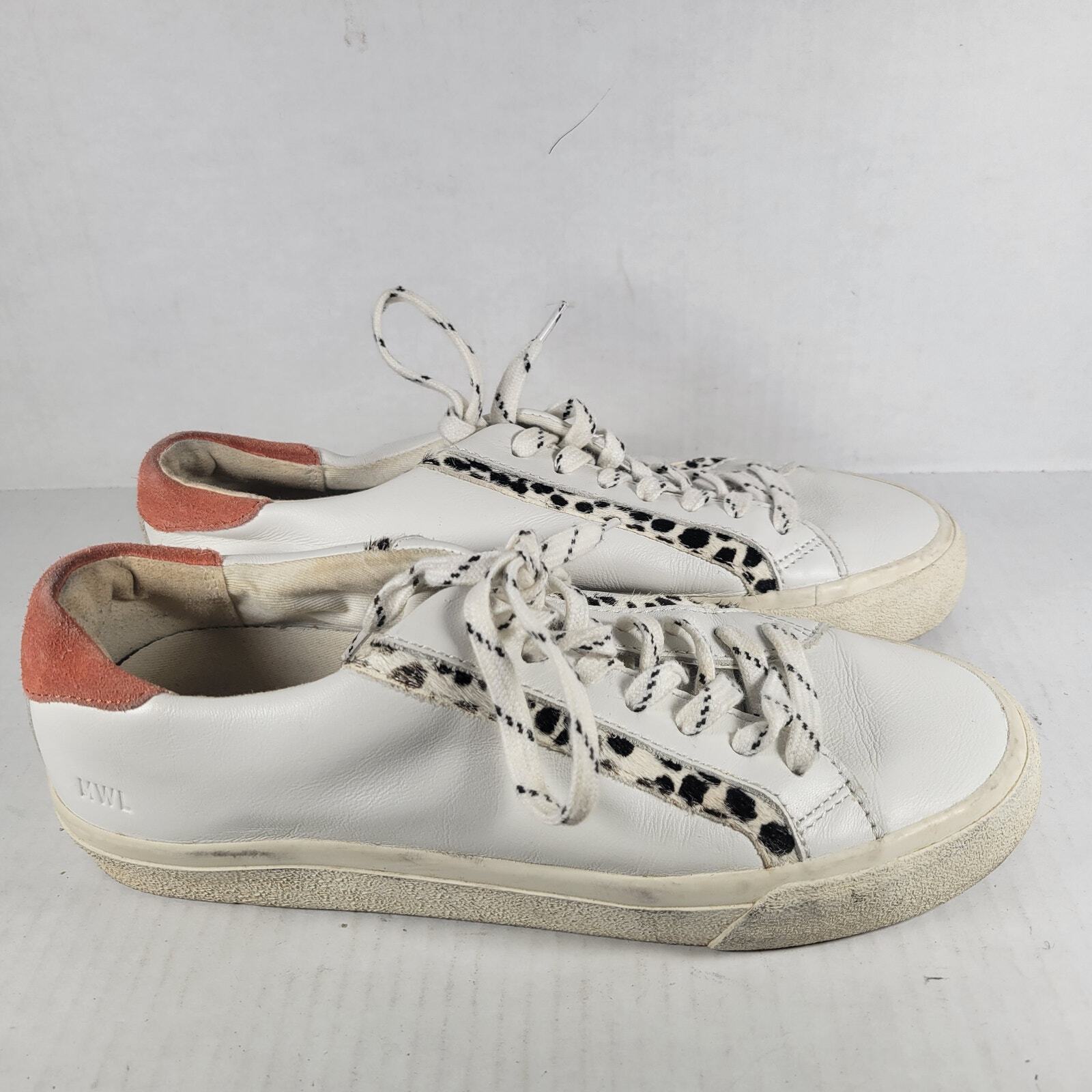 Madewell Leopard Print Leather Lace-Up Sneakers Size 7.5