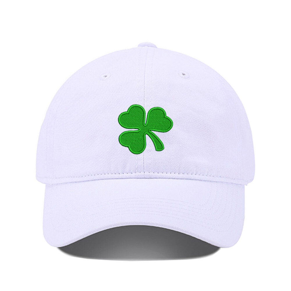 Green Irish Shamrock Embroidery Baseball Cap Washed Cotton