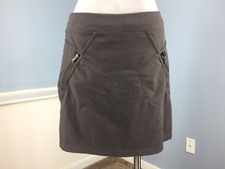 Athleta M Brown Skort Stretch Excellent Casual Zip Pockets Moto