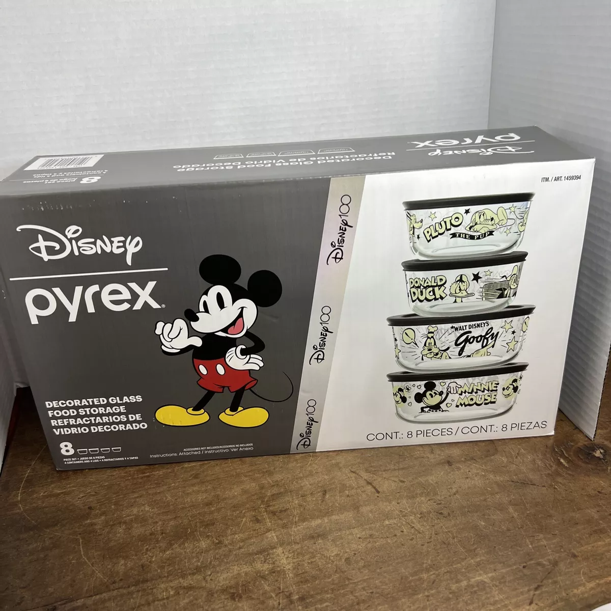 Pyrex Glass 8-piece Decorated Food Storage Set - Mickey & Minnie