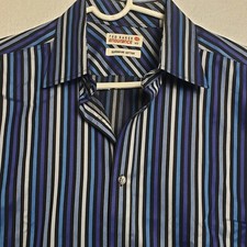 Ted Baker Shirt Men 16.5 Blue French Cuff Enurance Striped Superfine Cotton