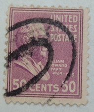 U.S.  Postage Stamp ~ William Howard Taft ~ 50₵ Purple ~ Posted ~ c.1938 ~ Z8