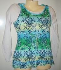 JUSTICE - GIRL'S SIZE 12 - 100 COTTON - LAYERED LOOK DRESS - LONG SLEEVES