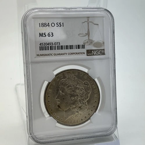 NGC 1884 - O U.S. Morgan 90% Silver $1 Dollar - Graded MS63