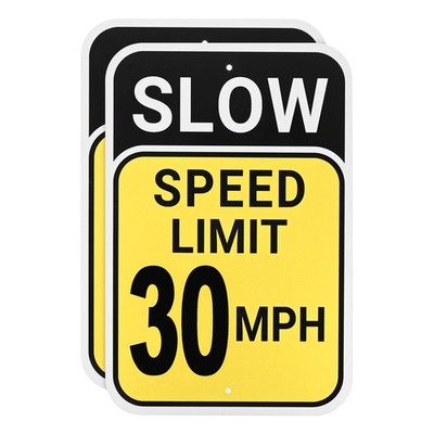 2-Pack Speed Limit 30 MPH Sign 12'' x 8'' Aluminum Weather Resistant Traffic Sign
