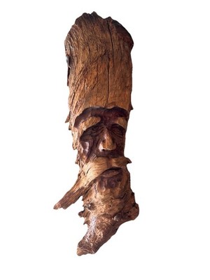 Hand Crafted Wood Face Wall Art Man Beard