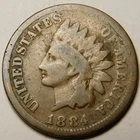 1884 Indian Head Cent Penny G-VG  "Actual Coin Pictured- Not Cleaned"