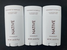 3x Native Deodorant COCONUT VANILLA Aluminum Free Paraben Free 3 Pack NEW