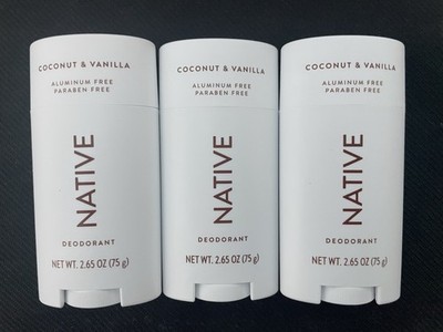3x Native Deodorant COCONUT & VANILLA Aluminum Free Paraben Free ( 3 Pack ) NEW