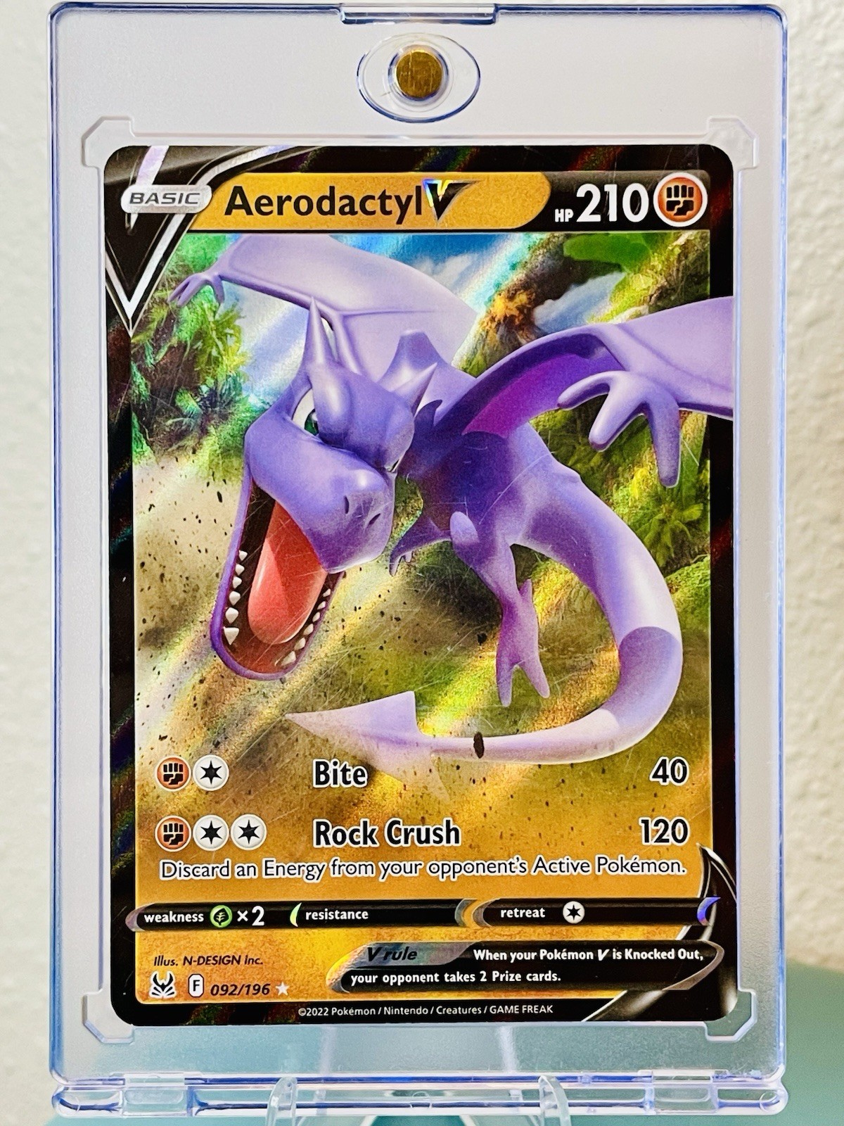 Aerodactyl V Basic 092/196 Lost Origin Pokemon Full Art/Holo INVESTMENT CARD