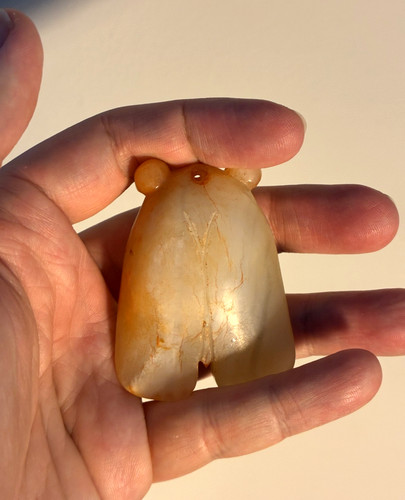 Handcrafted Cicada-Shaped Jade Pendant Smooth Polished Stone Unique Collectible