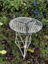 Small Vintage Garden Table Painted White