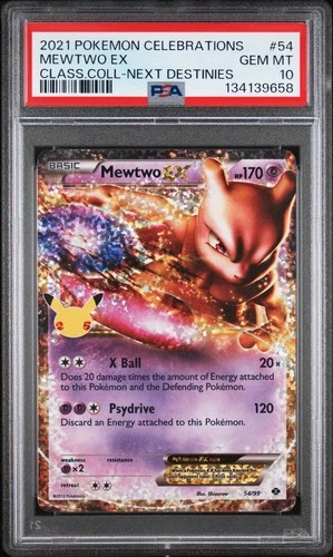 2021 POKEMON CELEBRATIONS CLASSIC COLLECTION #54 MEWTWO EX PSA 10