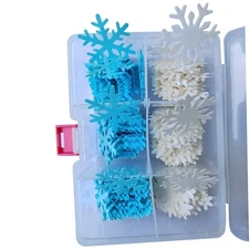 Homankit 50Pcs Edible Cake Cupcake Toppers Snowflakes Christmas Winter Party ...