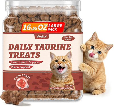 16.58 OZ Taurine for Cats, Grain-Free Cat Treats with Coq10 | Health Cat Taurine