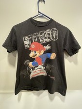 Nintendo Mario Kart Shirt Youth Medium Black Short Sleeve Vintage DS