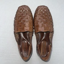 Playera  Huaraches Oxford Men 11M Brown Woven Leather Moc Toe Derby Mexican