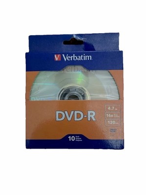 Verbatim DVD+R 4.7GB 16x 120 Minutes Recordable Media CD Disc- 10 Each. New