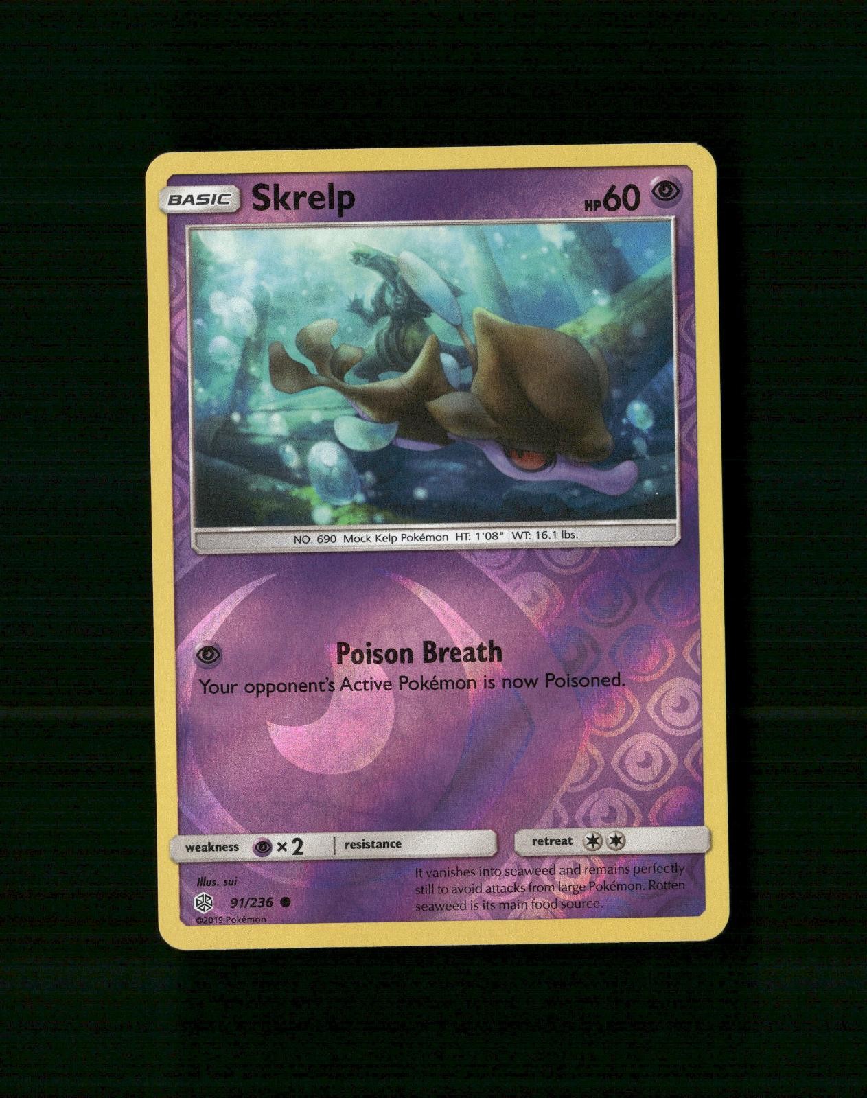 Skrelp 91/236 Common Cosmic Eclipse Pokemon Reverse Holo Near Mint D-11