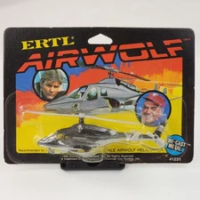 Ertl AIRWOLF Helicopter Die Cast 1/64 Scale #1231 New MOC 1984 Vtg Toy TV Show