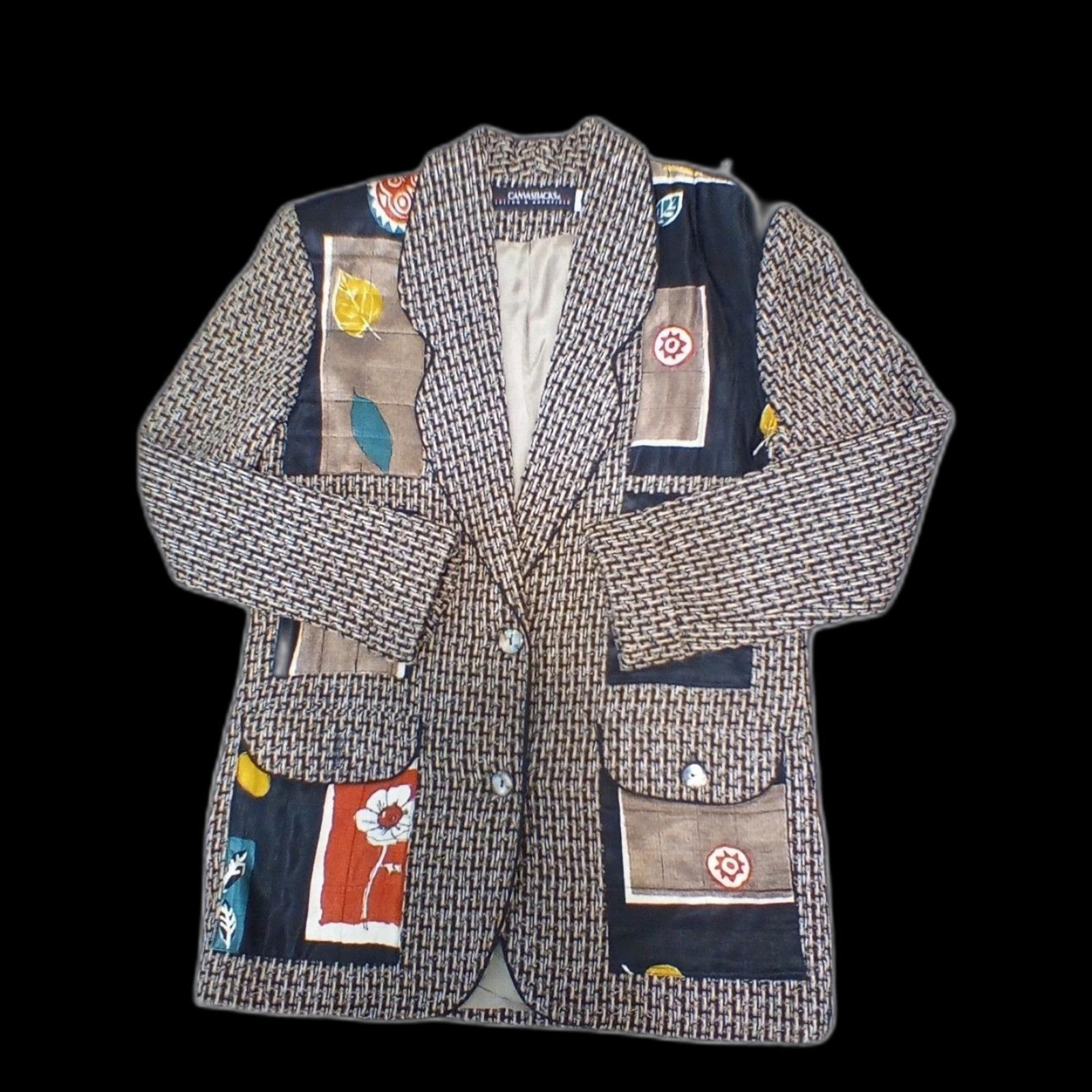 Canvasbacks Patchwork Multicolor Silk Wool Blend … - image 13