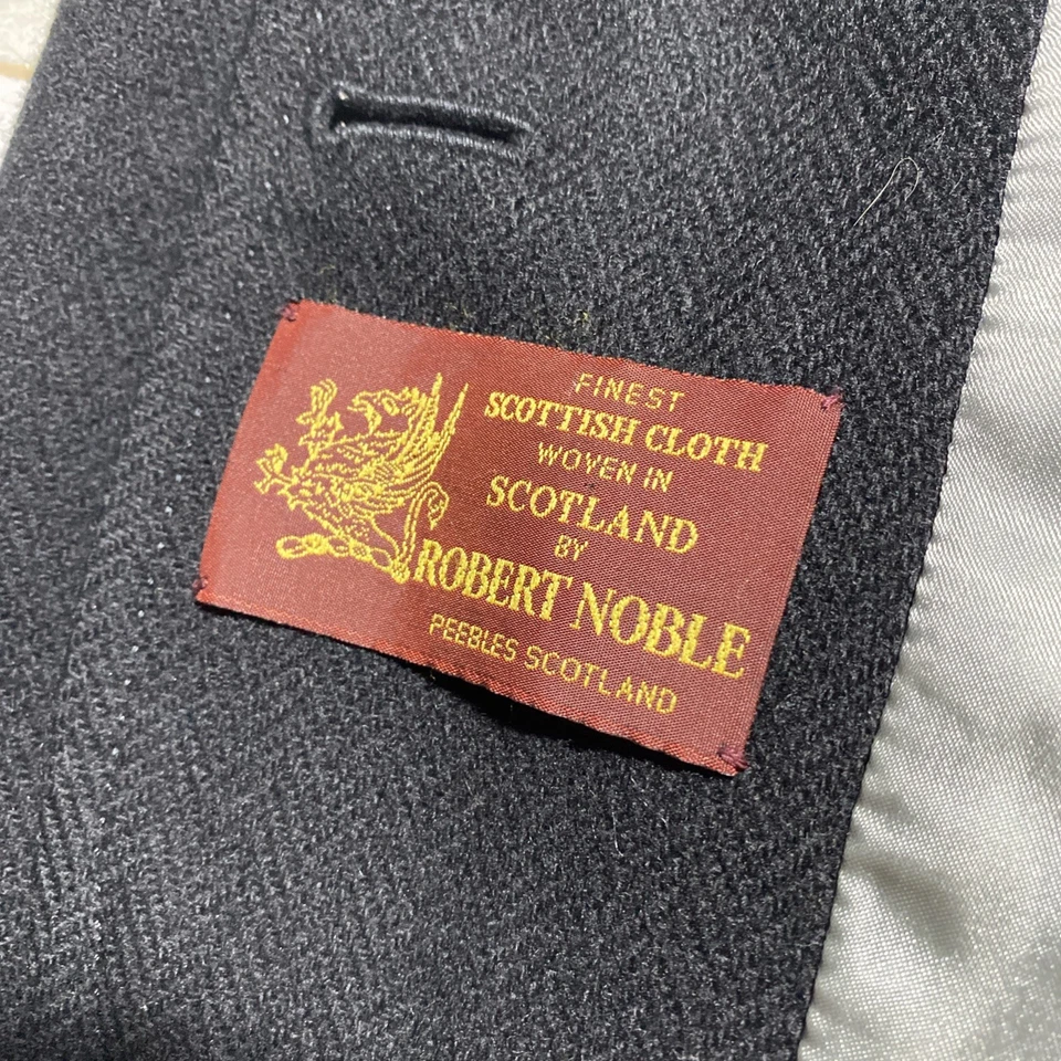 J. Blazer Crew Woven By Robert Noble 100% Lana Negro Talla 8 Escocia Foto 4 de 4