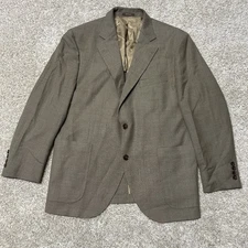 Peter Millar Mens 42R Wool Sport Coat Blazer Jacket Brown 2-Button Double Vented