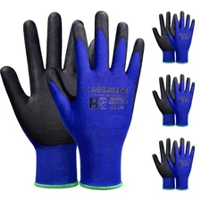 MANUSAGE Safety Work Gloves Men and Women, Microfoam Nitrile Work Gloves Larg...