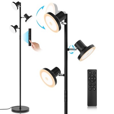 36W LED Tree Floor Lamp, Modern Dimmable Standing Lamp with Remote & Touch Co...