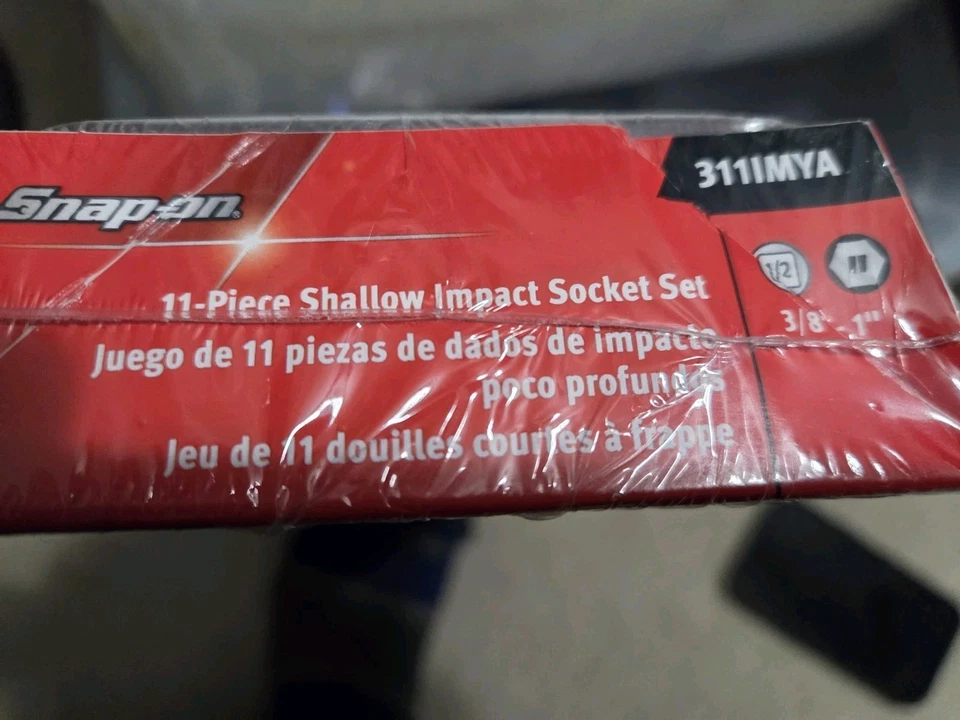 Snap-On 311IMYA 11pc SAE 6pt 1/2" Drive Shallow Impact Socket Set 3/8 - 1" USA - Image 2 of 3