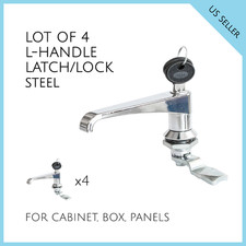 LOT OF 4, L HANDLE LATCH/LOCK ZAMAK FOR CABINET, BOX, PANELS 111.1.1.01.42