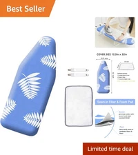 Luxury 12.5 x 32 Inch **Cotton Ironing Board Cover** - Stain & Scorch Resistant
