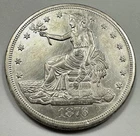 1876-S U.S. Trade Dollar 90% Silver San Francisco US Coin - AU Details