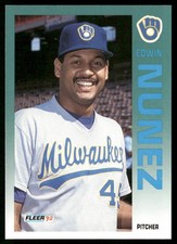 Edwin Nunez 1992 Fleer #184 Milwaukee Brewers