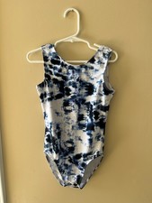 Destira Gymnastic Children's Leotard Medium - navy and white print