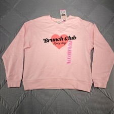 Wildfox Brunch Club Everyday Pink Sweatshirt Size S
