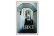 Blechschild Reise 12x18 cm Greece Griechenland Durchgang Geb&auml;ude Schild