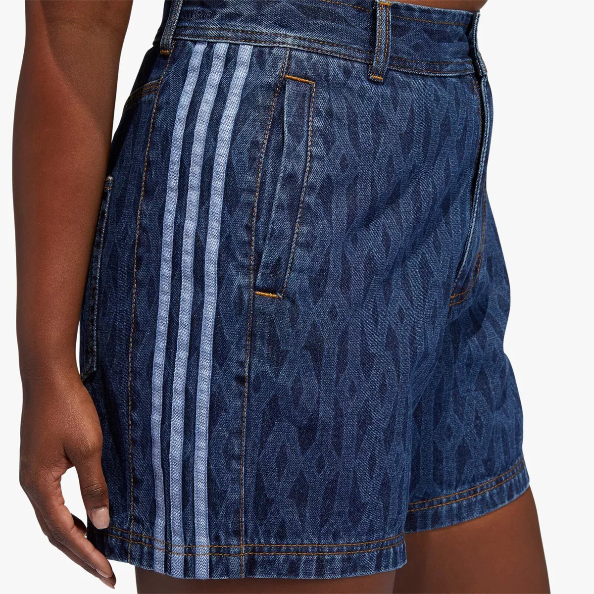 Adidas Ivy Park Monogram Denim Shorts