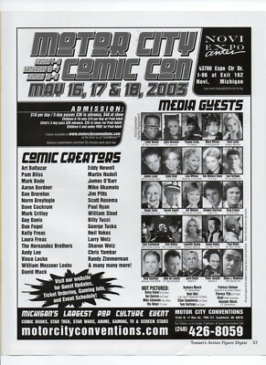 Motor City Comic Con May 16-18 - Vintage 2003 Print Ad LeVar Burton Yvonne Craig